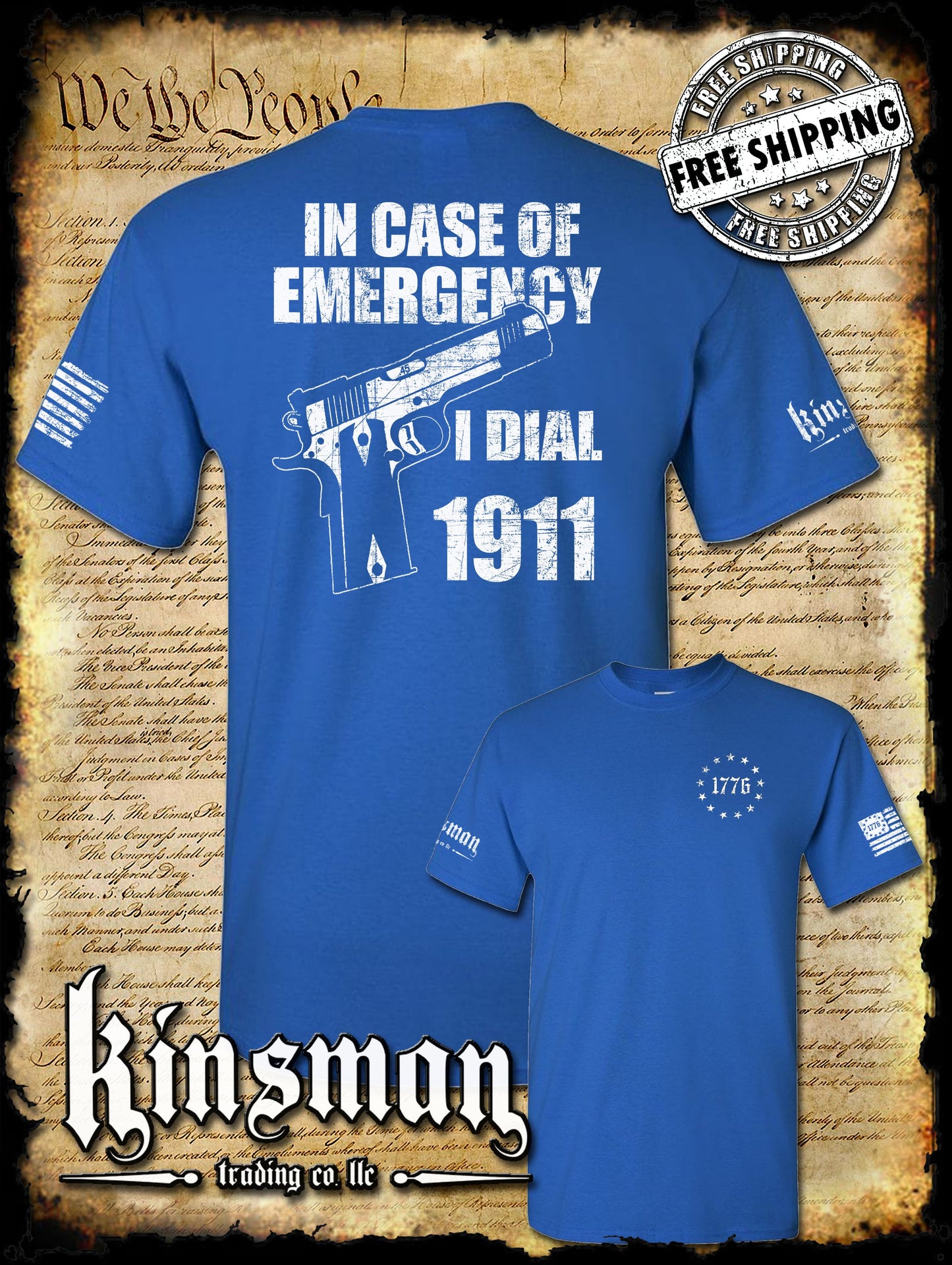 In Case of EMERGENCY, Dial 1911 2-Sided T-Shirt