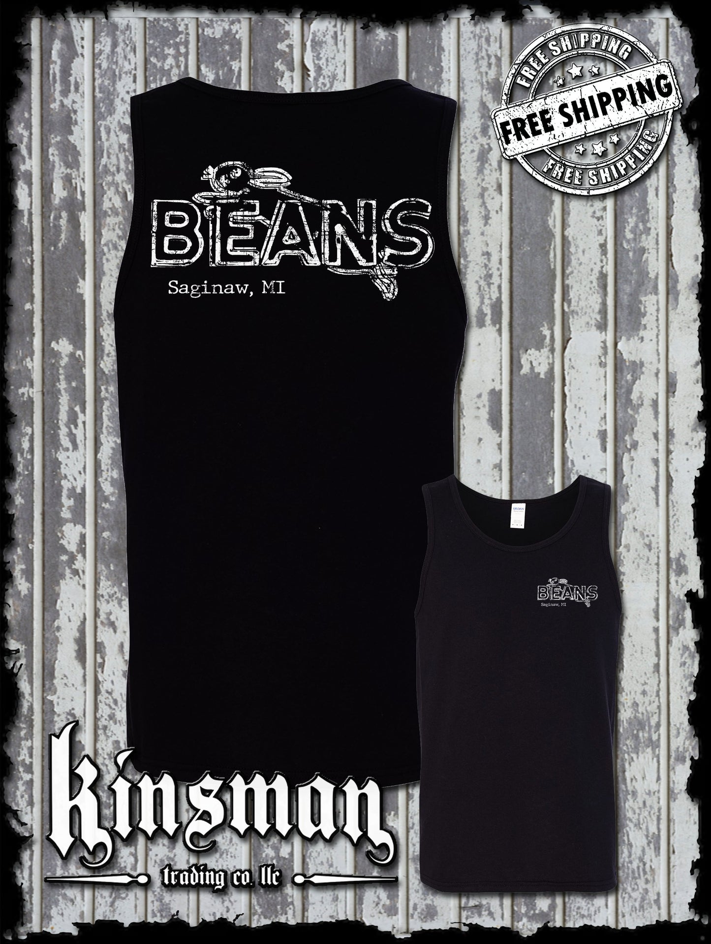 Saginaw Beans Bunny Rabbit 2-Sided Tank Top T-Shirt Souvenir Gift Mid-Michigan