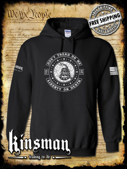 Don't Tread On Me LIBERTY or DEATH Rattlesnake Hoodie / Sweatshirt