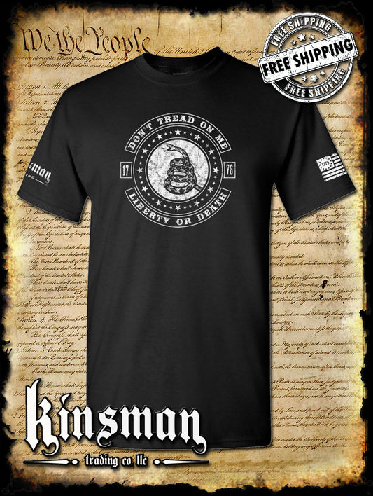 Don't Tread On Me LIBERTY or DEATH Rattlesnake T-Shirt