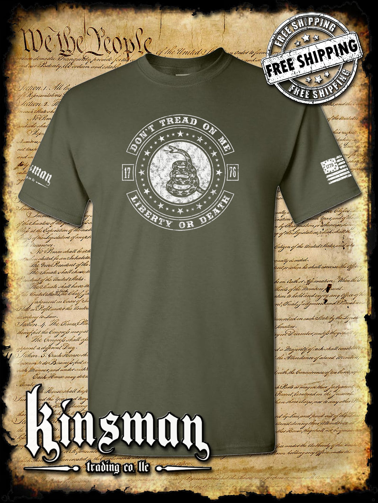 Don't Tread On Me LIBERTY or DEATH Rattlesnake T-Shirt