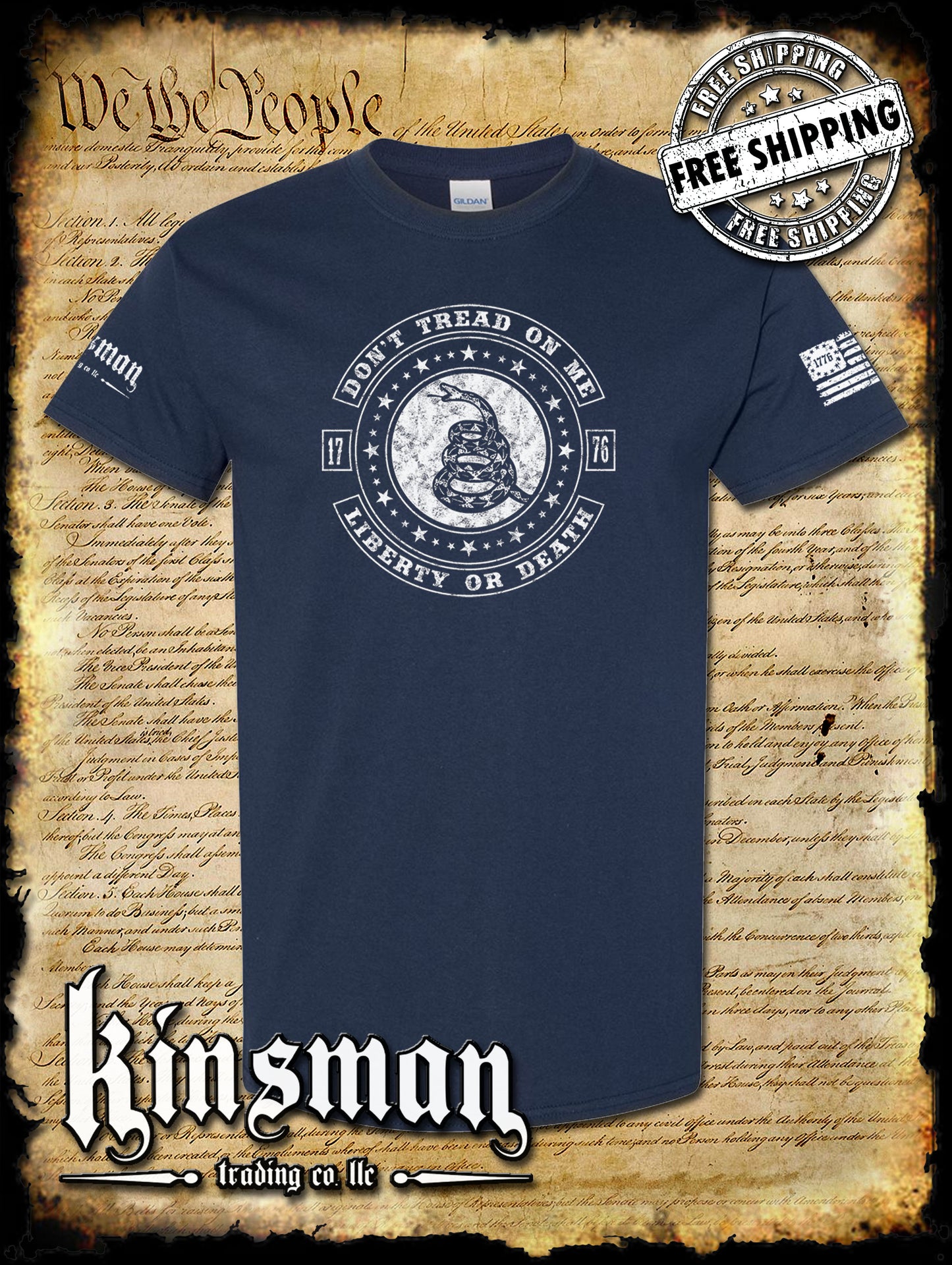 Don't Tread On Me LIBERTY or DEATH Rattlesnake T-Shirt