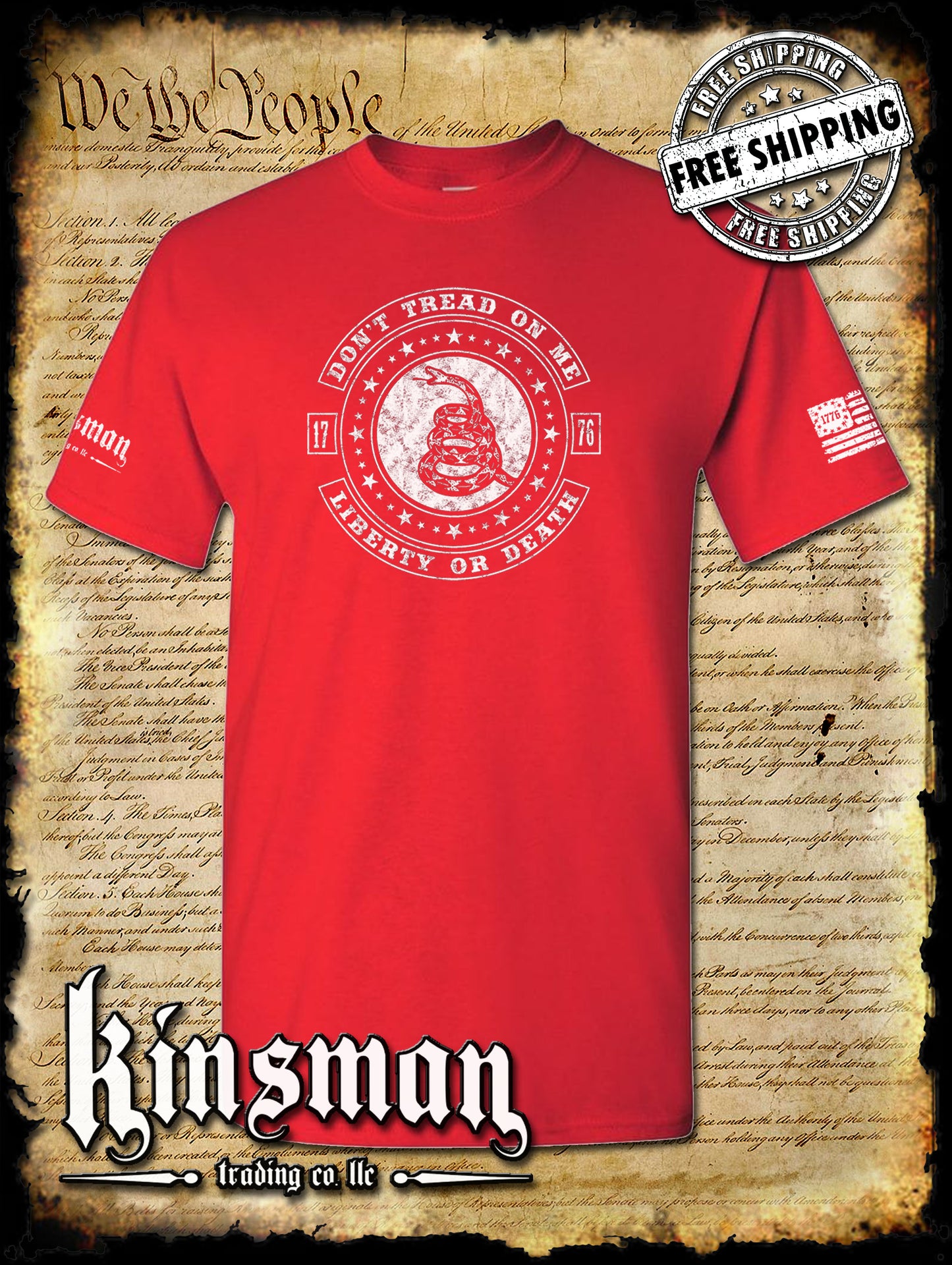 Don't Tread On Me LIBERTY or DEATH Rattlesnake T-Shirt