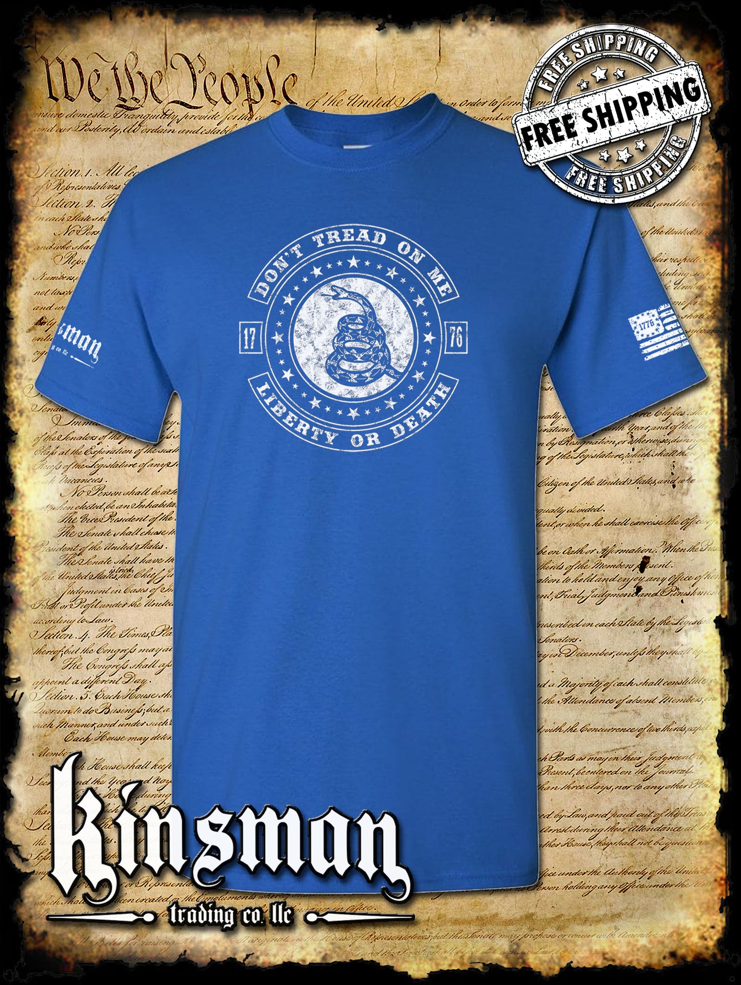 Don't Tread On Me LIBERTY or DEATH Rattlesnake T-Shirt