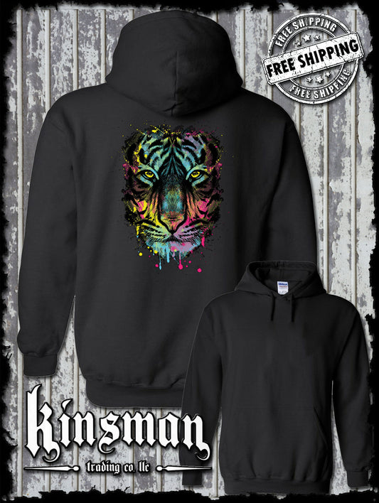 Dripping Tiger Neon Design Wildlife Animal Hoodie / Sweatshirt