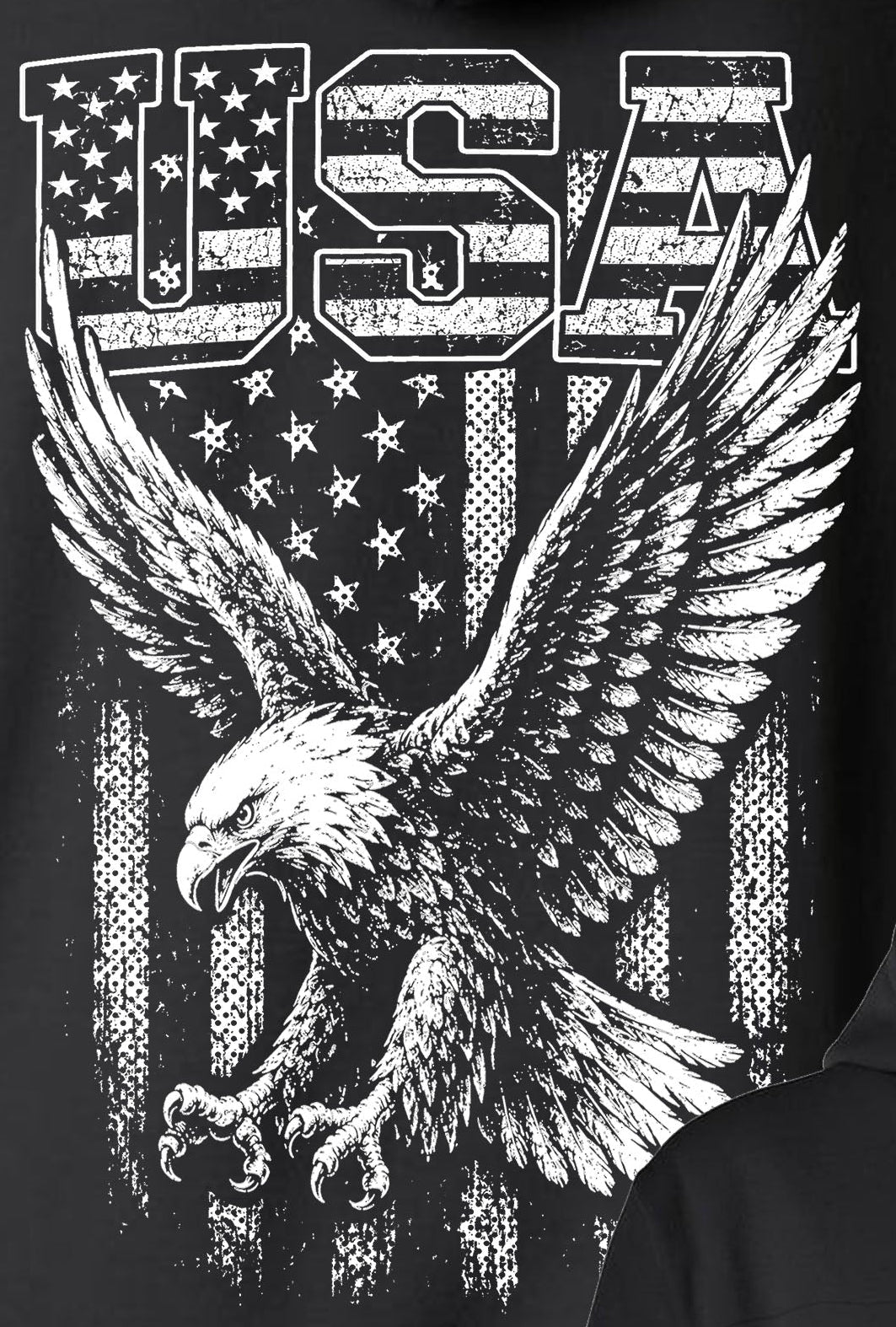 USA Flag with Soaring Bald Eagle Hoodie / Sweatshirt