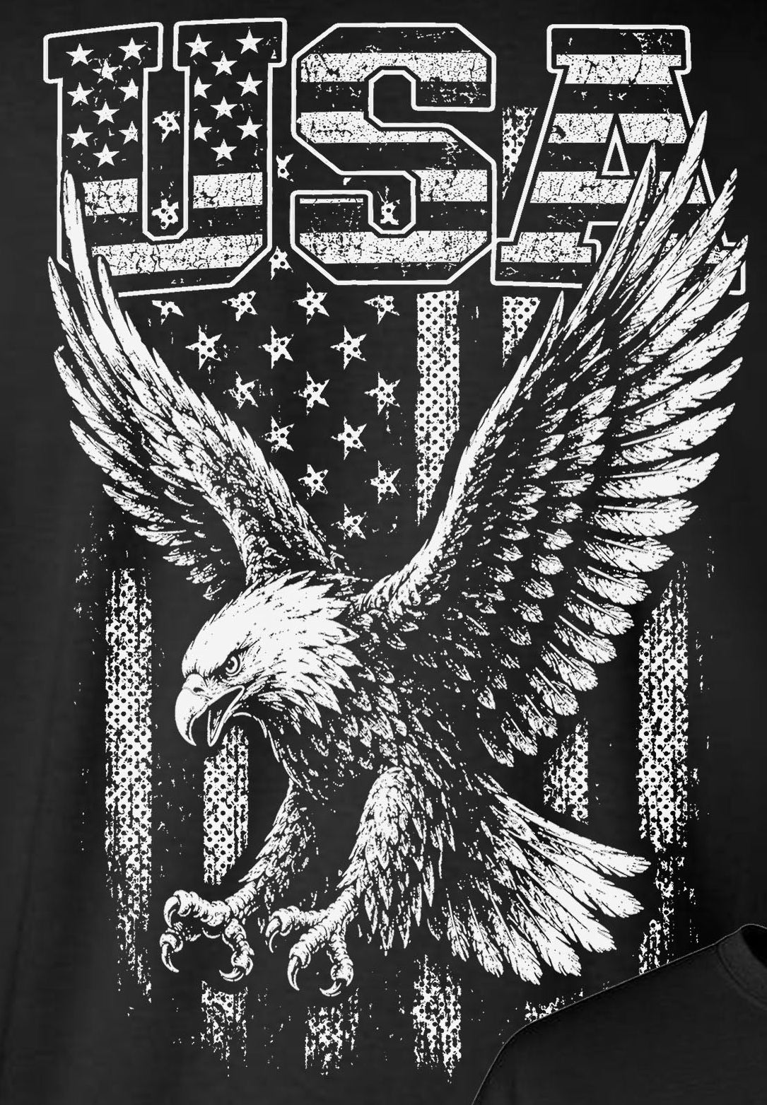 USA Flag with Soaring Bald Eagle T-Shirt