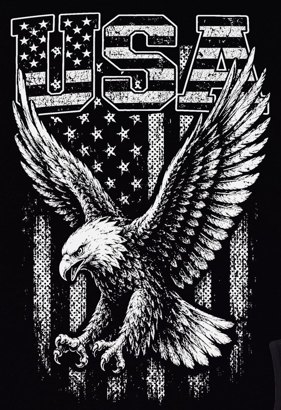 USA Flag with Soaring Bald Eagle Tank Top T-Shirt
