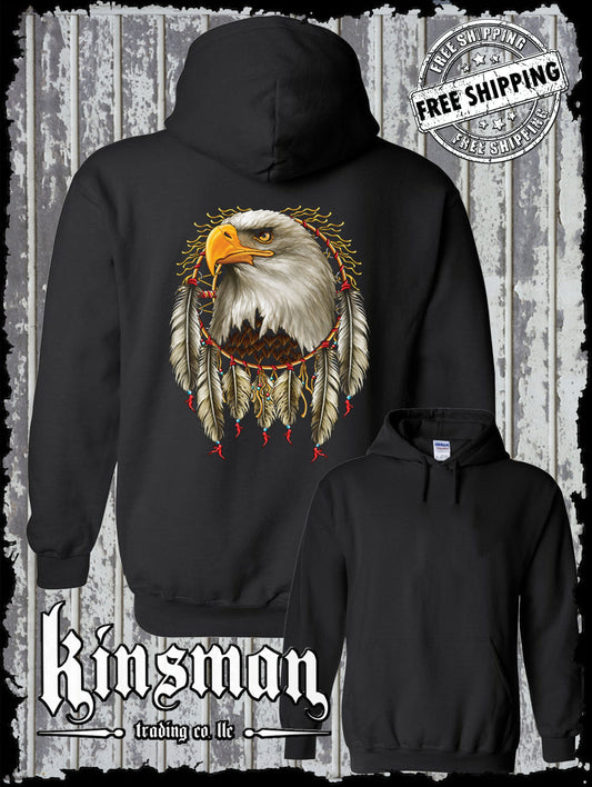 Eagle Dreamcatcher Hoodie Sweatshirt / Native American Pride Indian Feathers