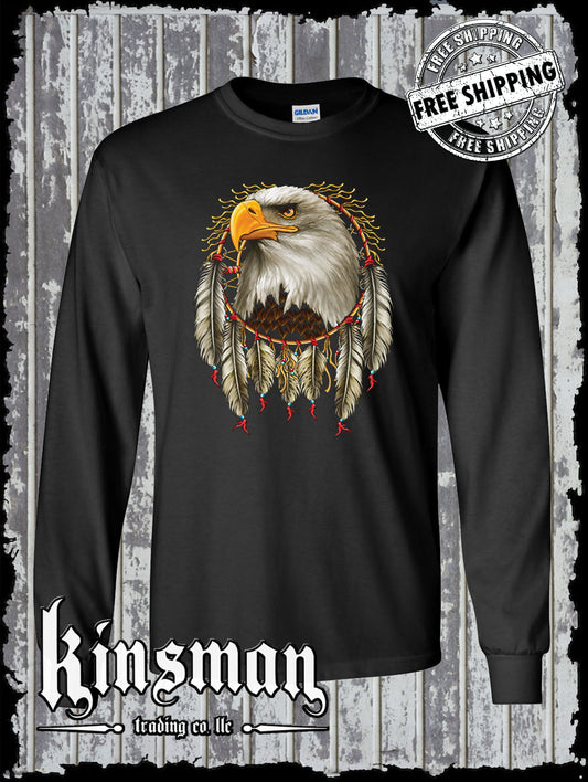 Eagle Dreamcatcher Long Sleeve T-Shirt Native American Pride Indian Feathers