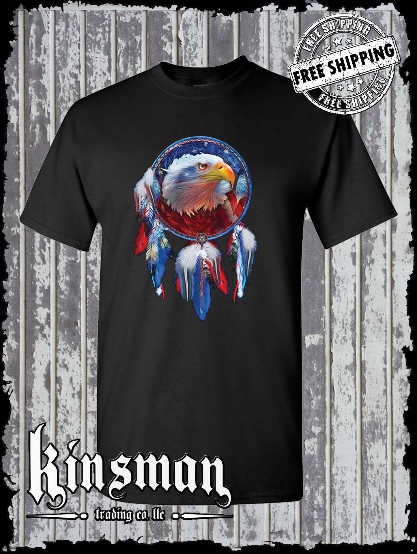 American Flag Eagle Indian Dreamcatcher T-Shirt Native American