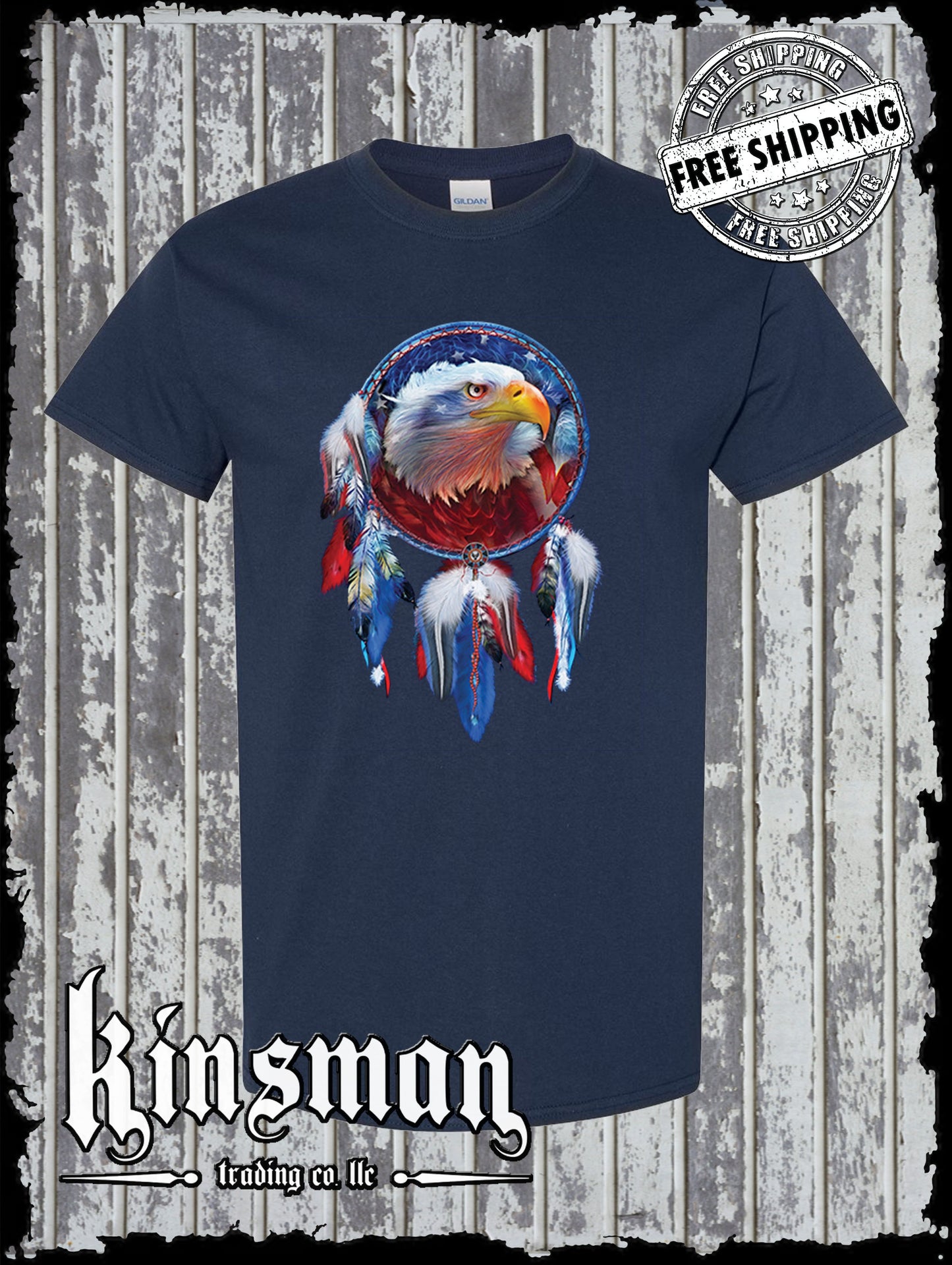 American Flag Eagle Indian Dreamcatcher T-Shirt Native American