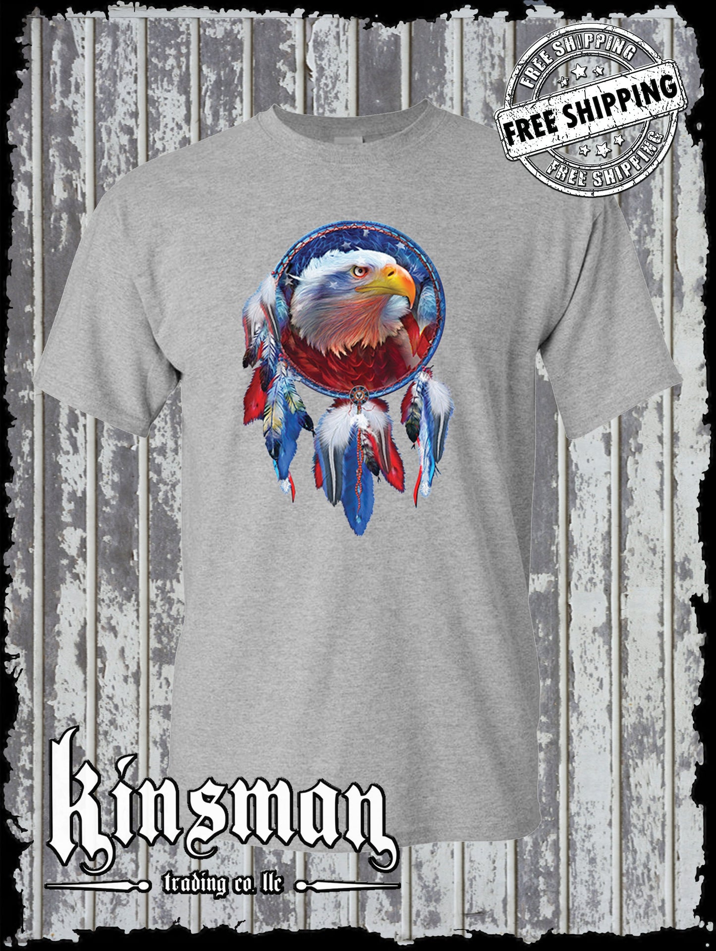 American Flag Eagle Indian Dreamcatcher T-Shirt Native American