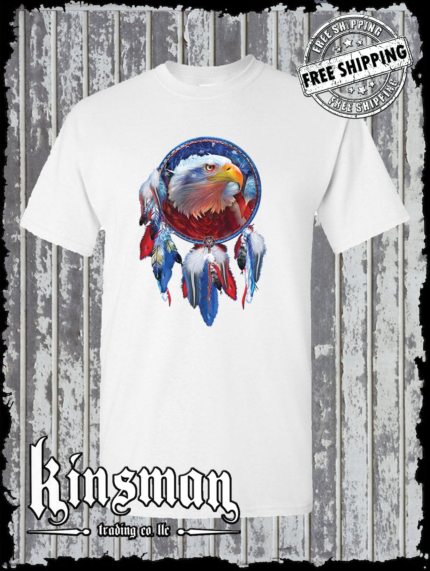 American Flag Eagle Indian Dreamcatcher T-Shirt Native American