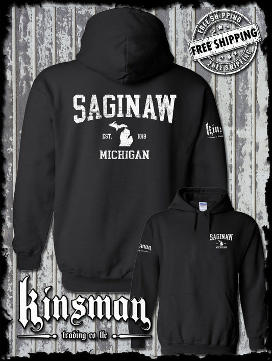 Saginaw Michigan Est 1819 2-Sided Hoodie / Sweatshirt