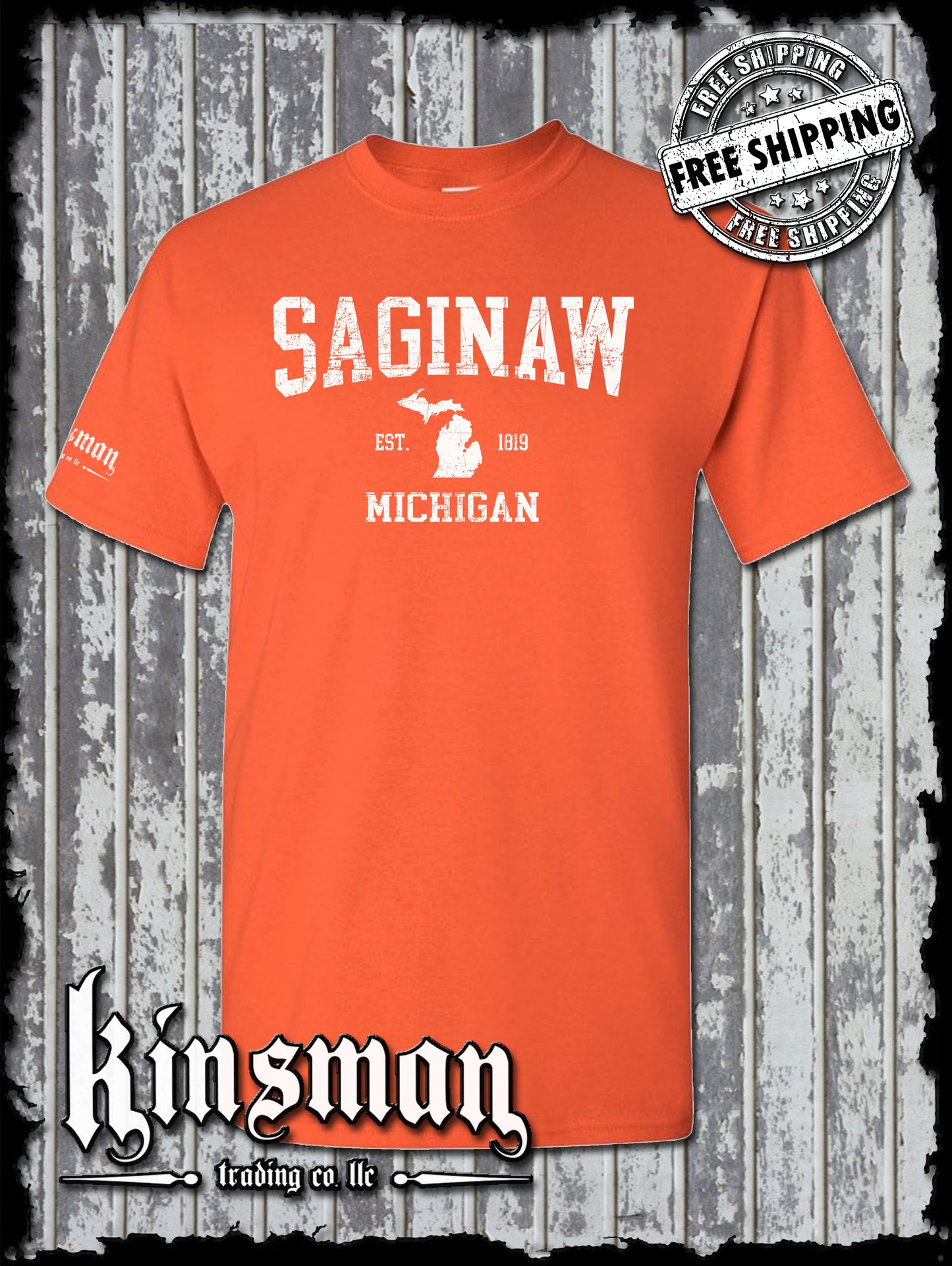 Saginaw Michigan Est 1819 T-Shirt Souvenir Gift Mid-Michigan