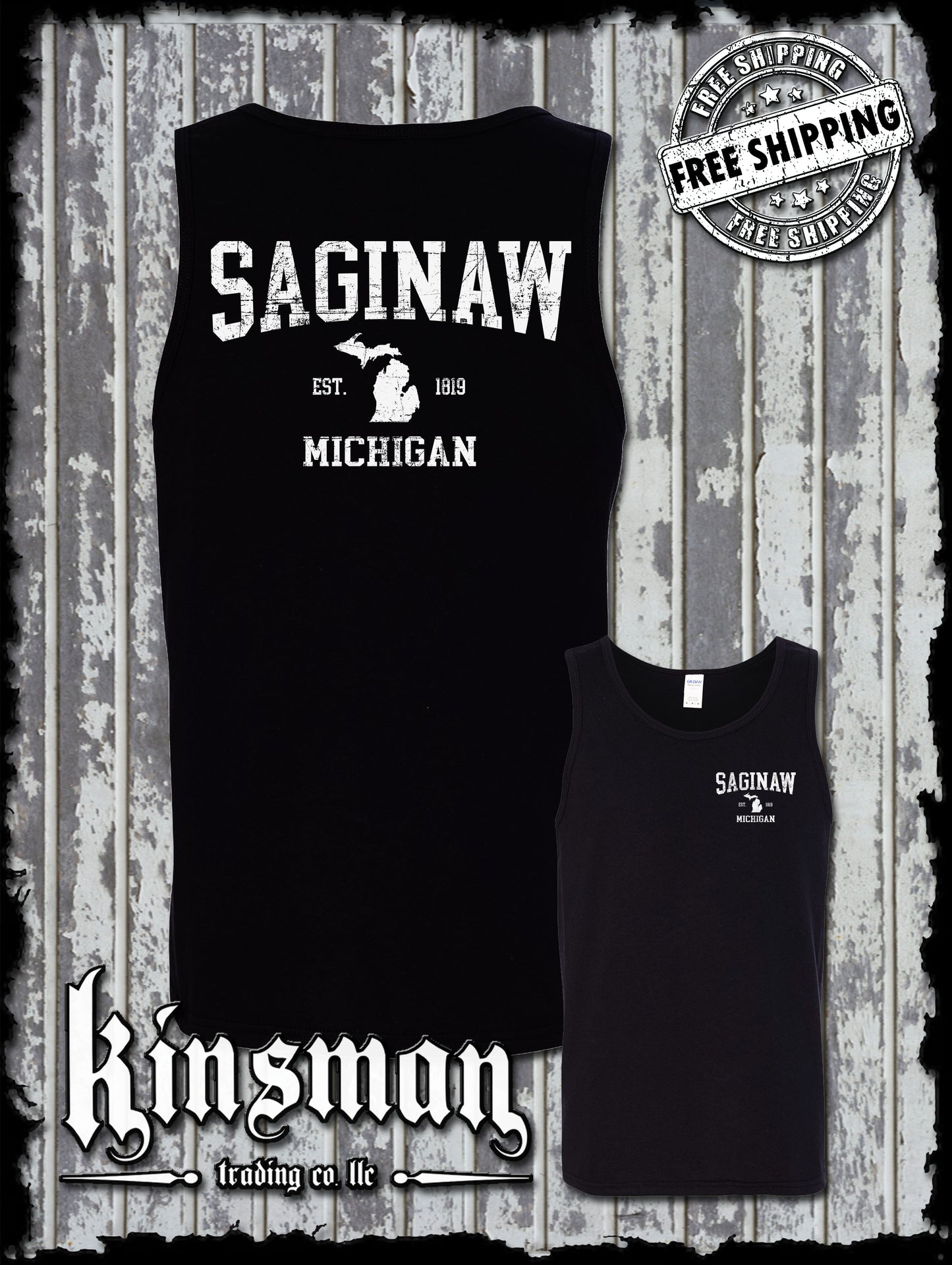 Saginaw Michigan Est 1819 2-Sided Tank Top T-Shirt