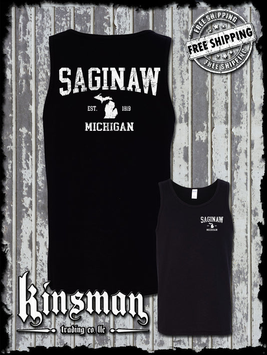 Saginaw Michigan Est 1819 2-Sided Tank Top T-Shirt