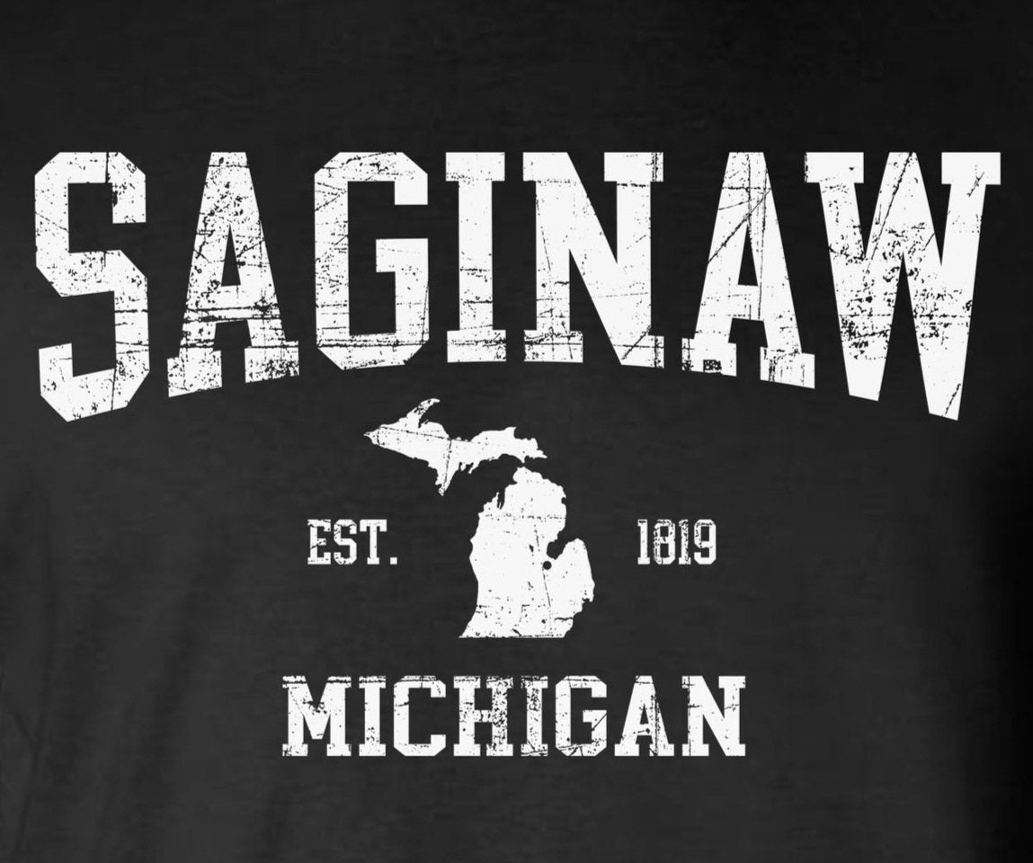 Saginaw Michigan Est 1819 T-Shirt Souvenir Gift Mid-Michigan