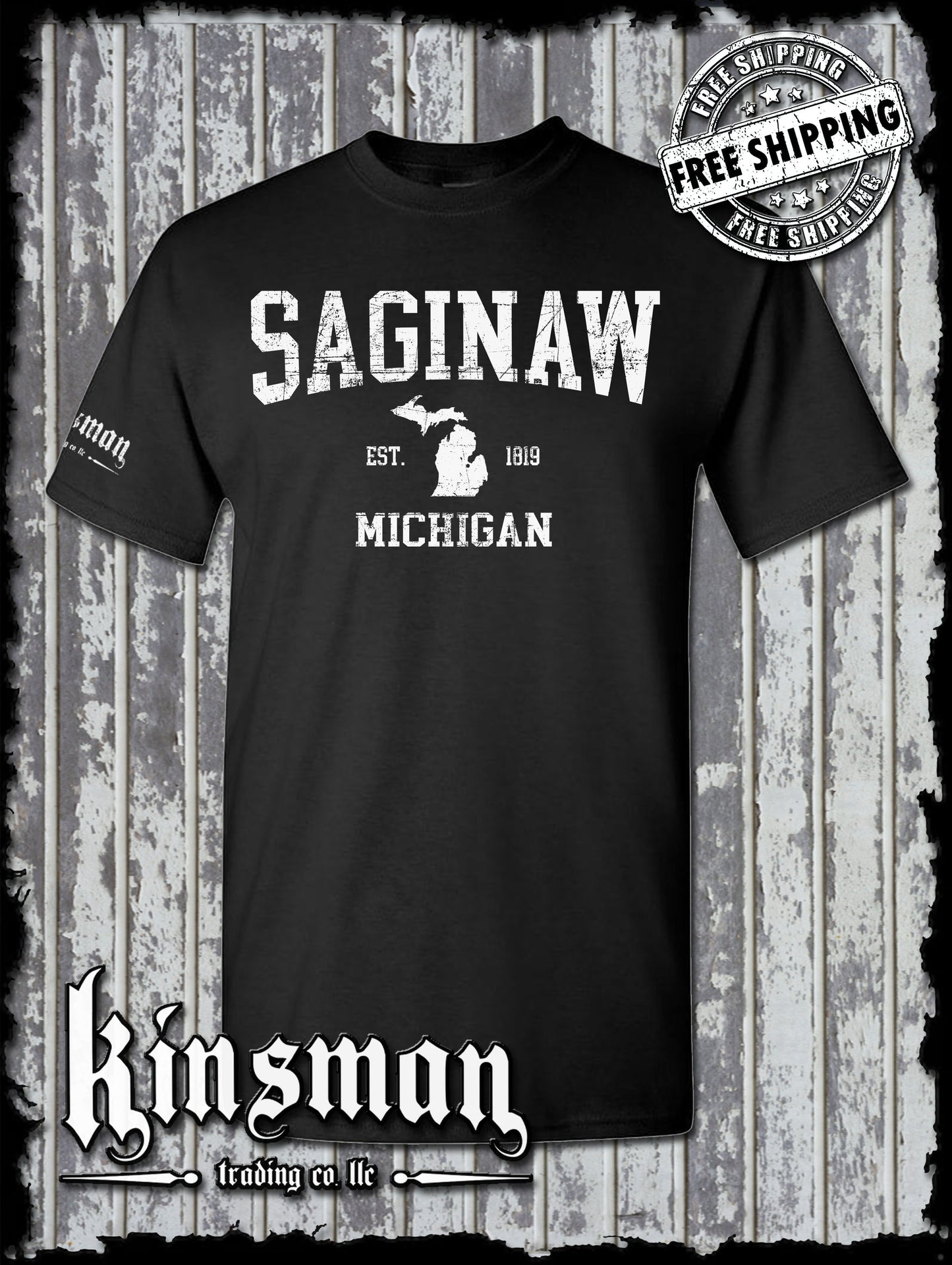 Saginaw Michigan Est 1819 T-Shirt Souvenir Gift Mid-Michigan