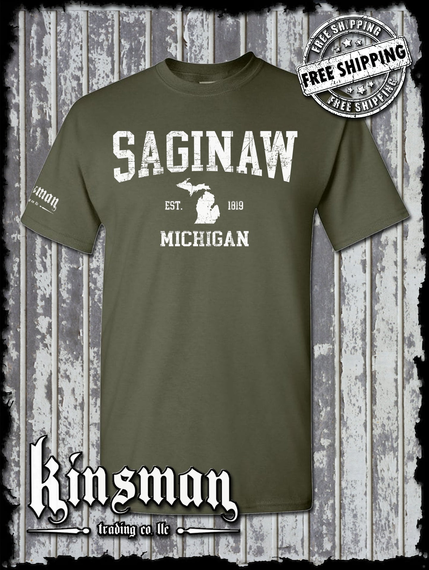 Saginaw Michigan Est 1819 T-Shirt Souvenir Gift Mid-Michigan