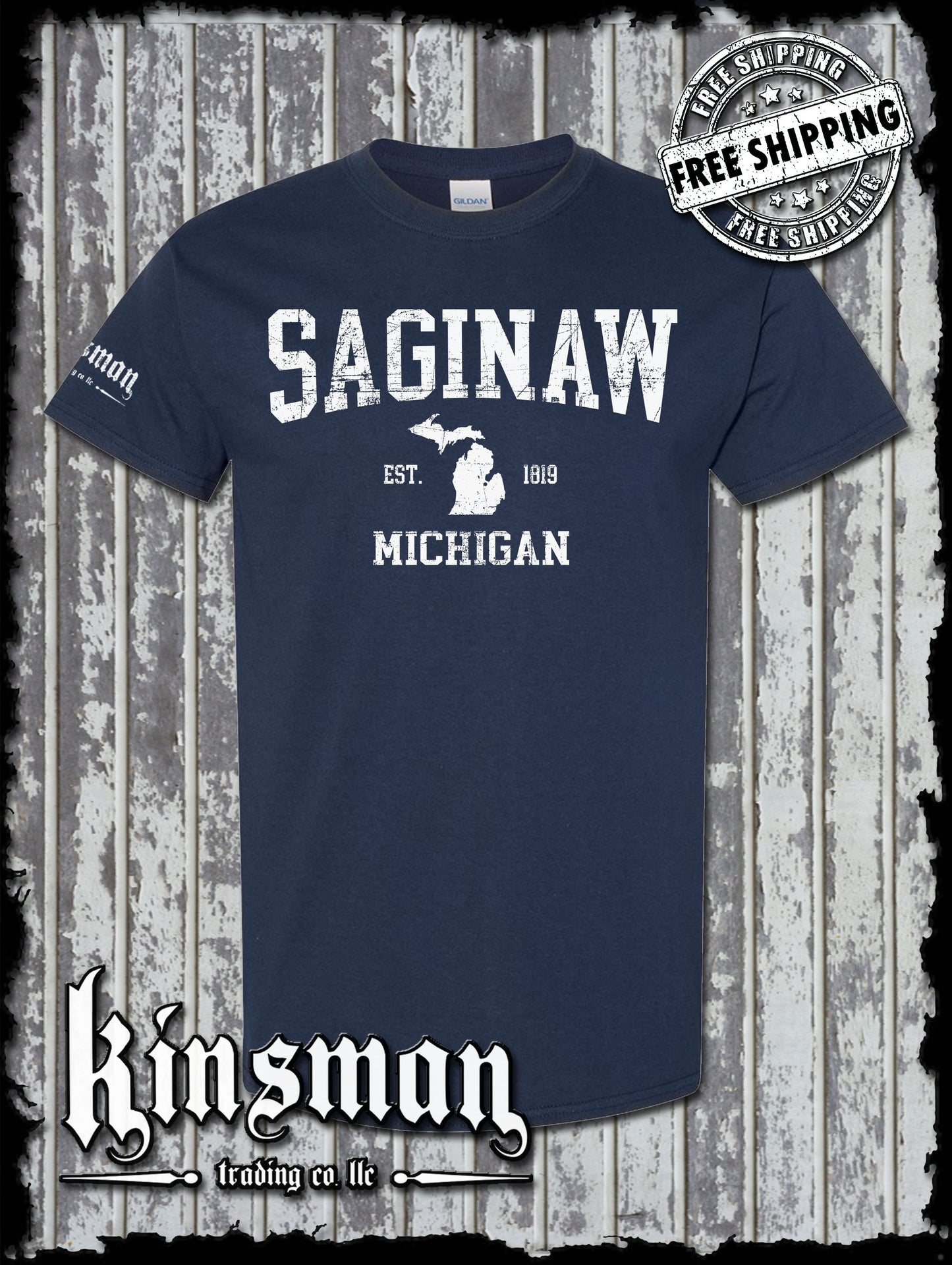 Saginaw Michigan Est 1819 T-Shirt Souvenir Gift Mid-Michigan
