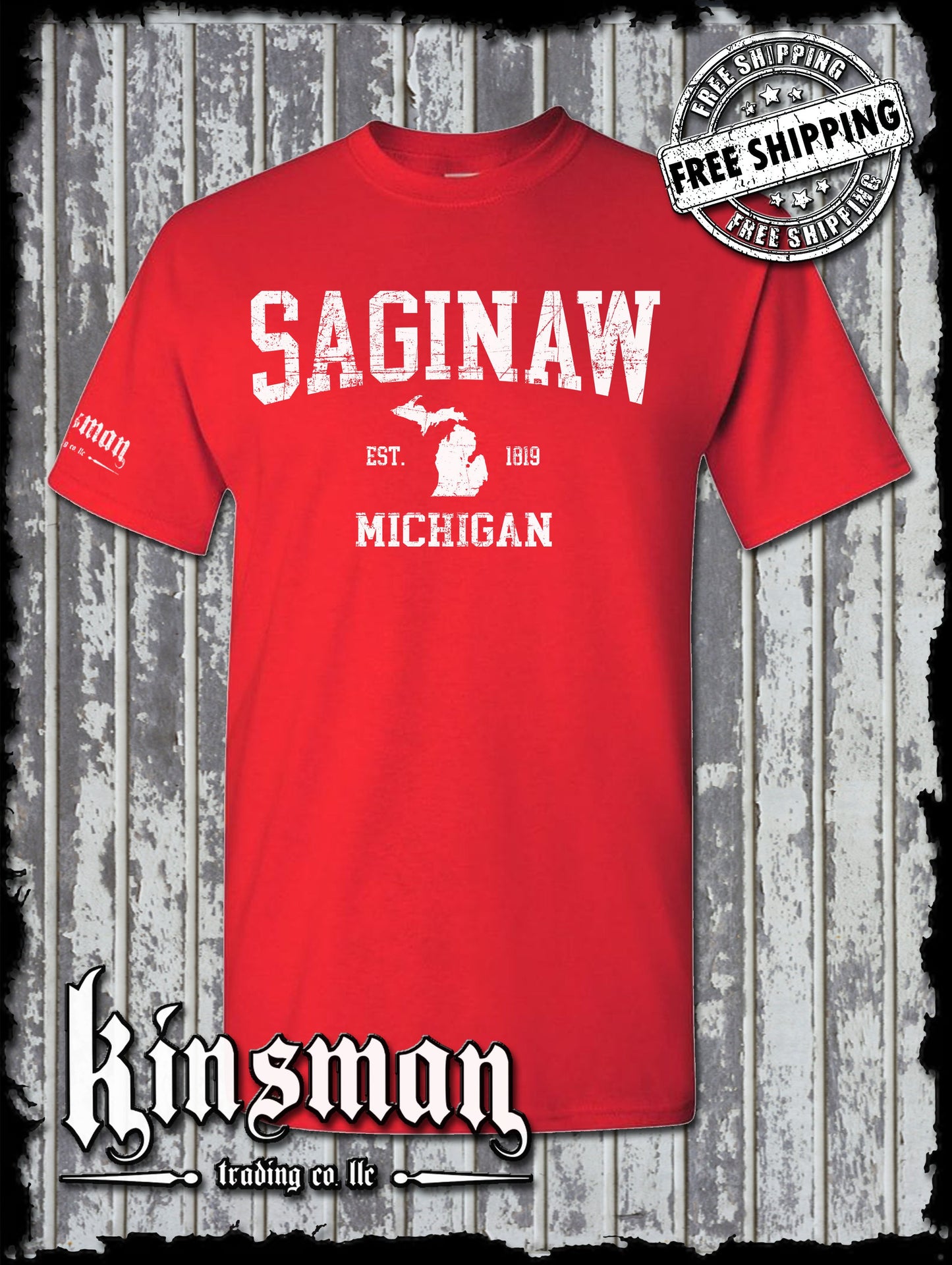 Saginaw Michigan Est 1819 T-Shirt Souvenir Gift Mid-Michigan
