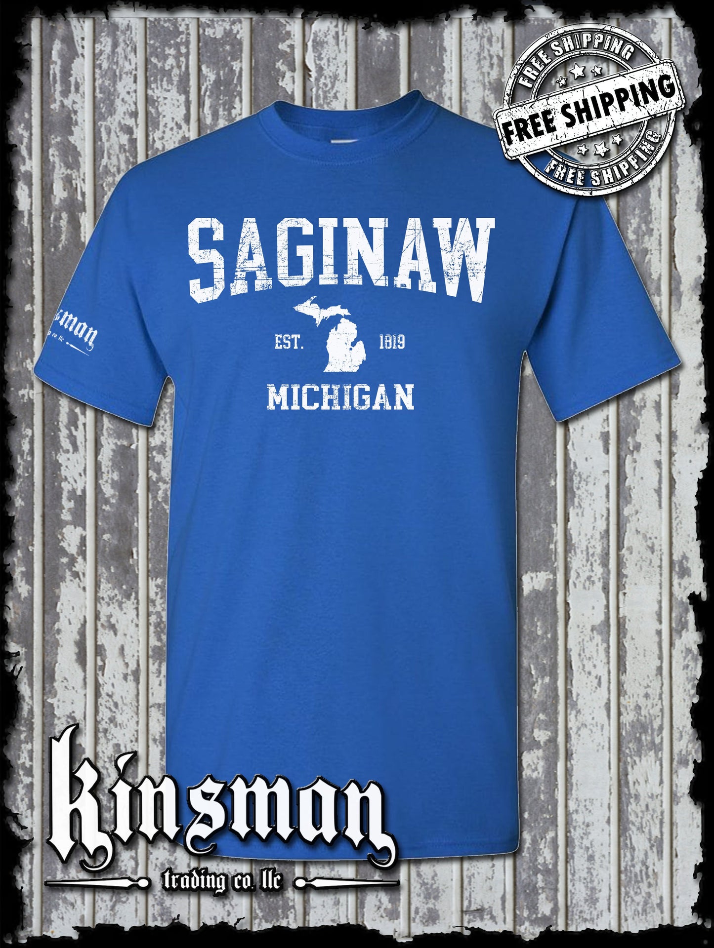Saginaw Michigan Est 1819 T-Shirt Souvenir Gift Mid-Michigan