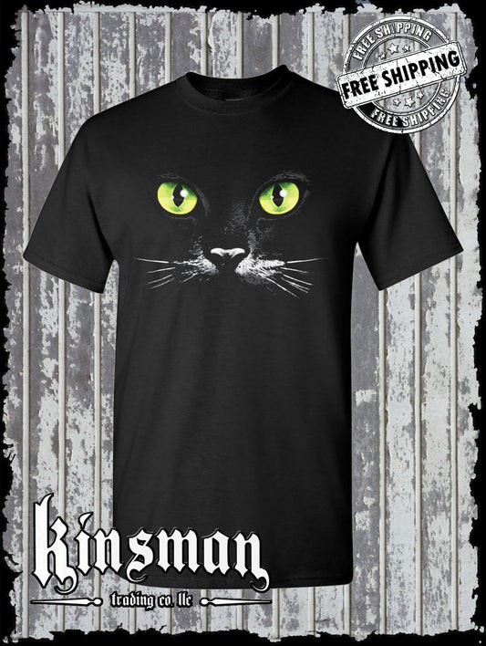 Black Cat Green Eyes T-Shirt