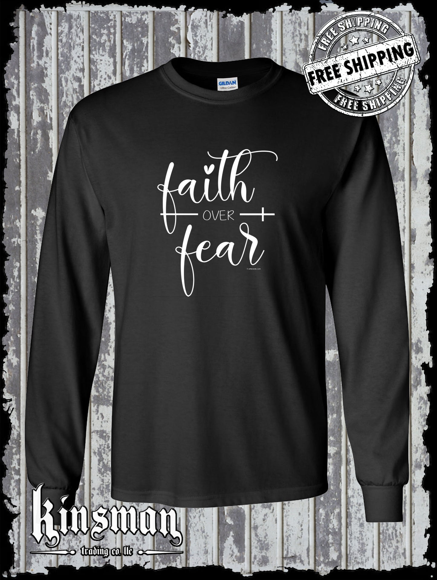 Faith Over Fear Long Sleeve T-Shirt - Christian Faith Jesus God Belief Religious