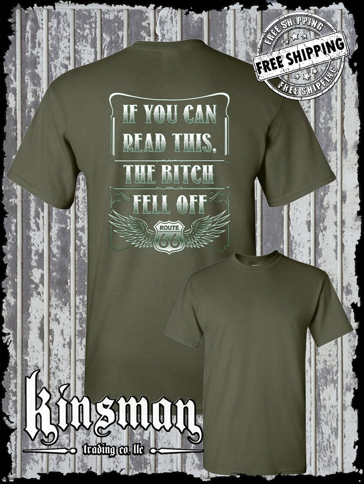 If You Can Read This, The B*tch Fell Off Route 66 T-Shirt Biker USA