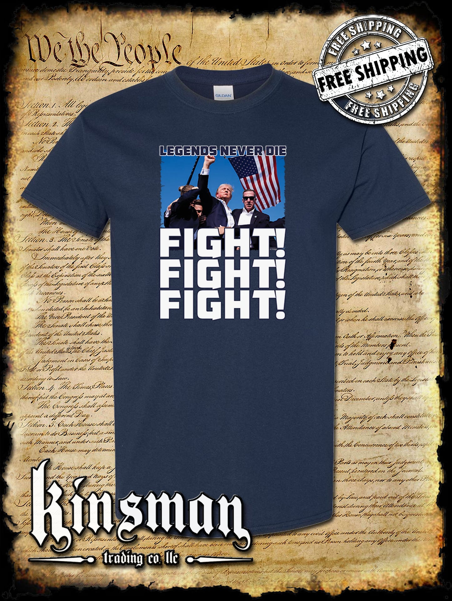 Fight! Fight! Fight! Legends Never Die T-Shirt Trump 2024 MAGA USA
