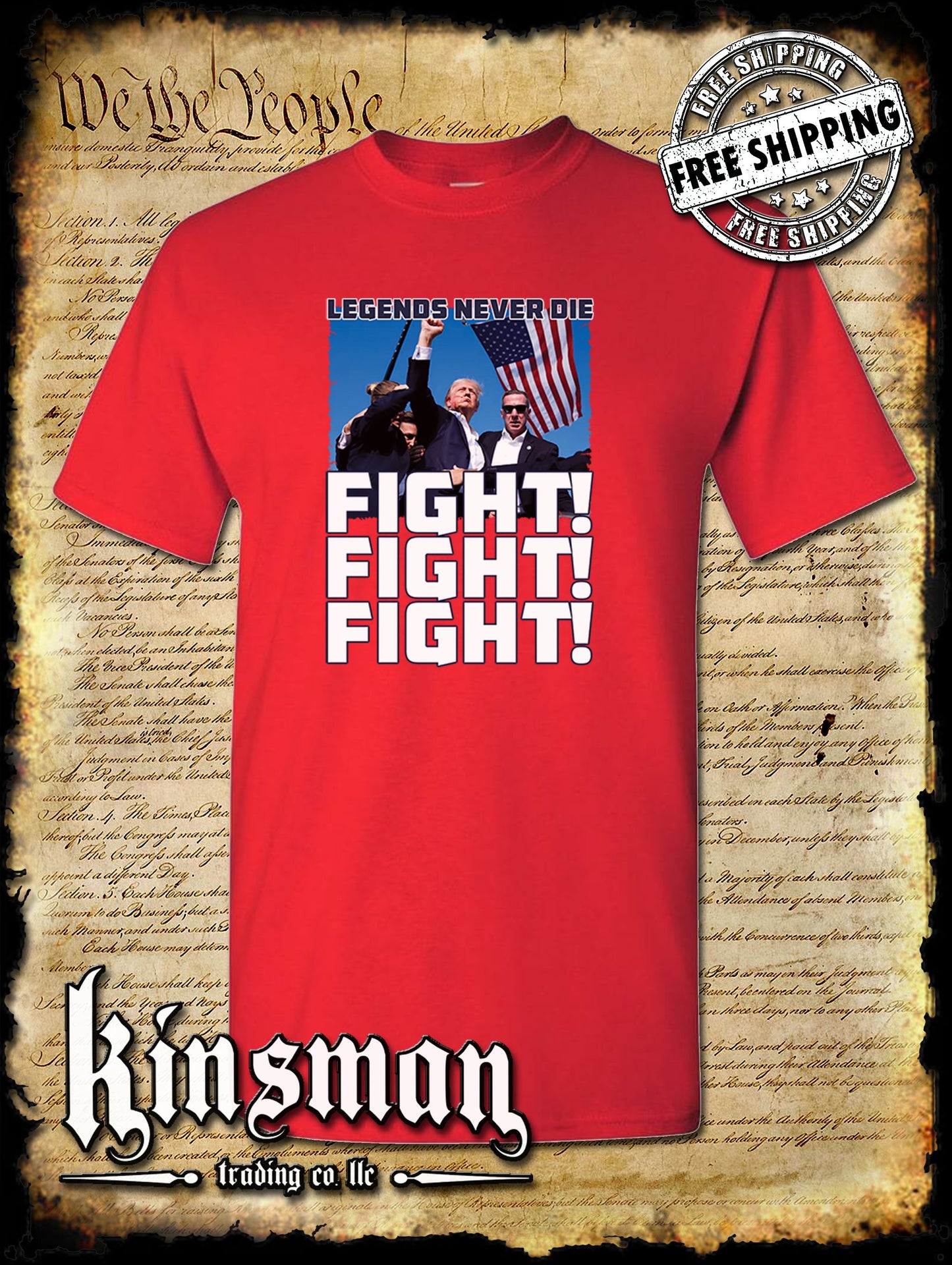 Fight! Fight! Fight! Legends Never Die T-Shirt Trump 2024 MAGA USA