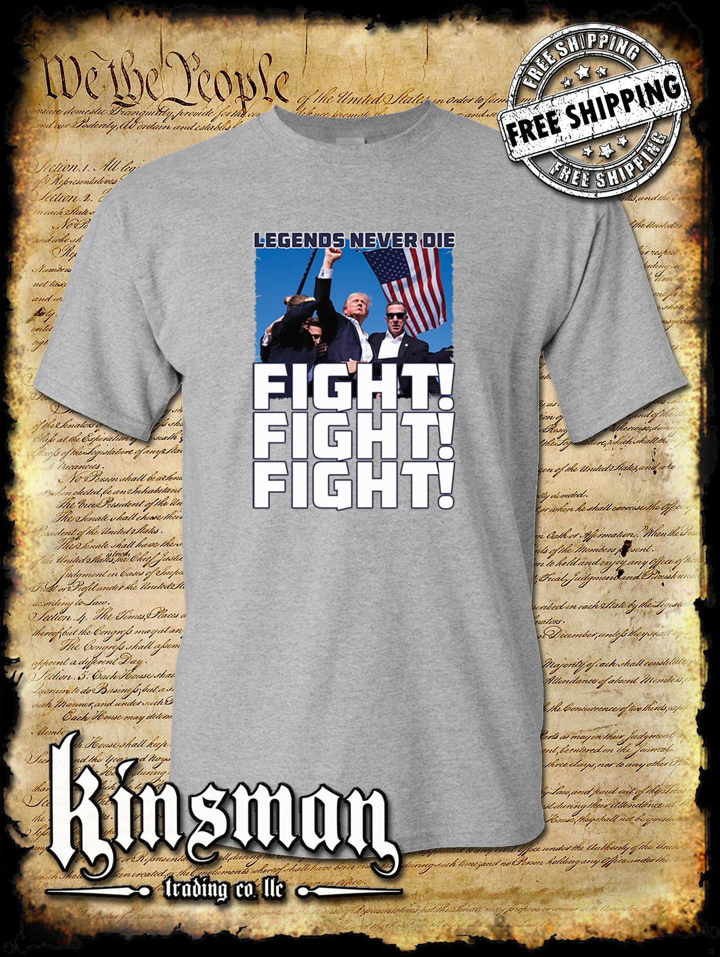 Fight! Fight! Fight! Legends Never Die T-Shirt Trump 2024 MAGA USA