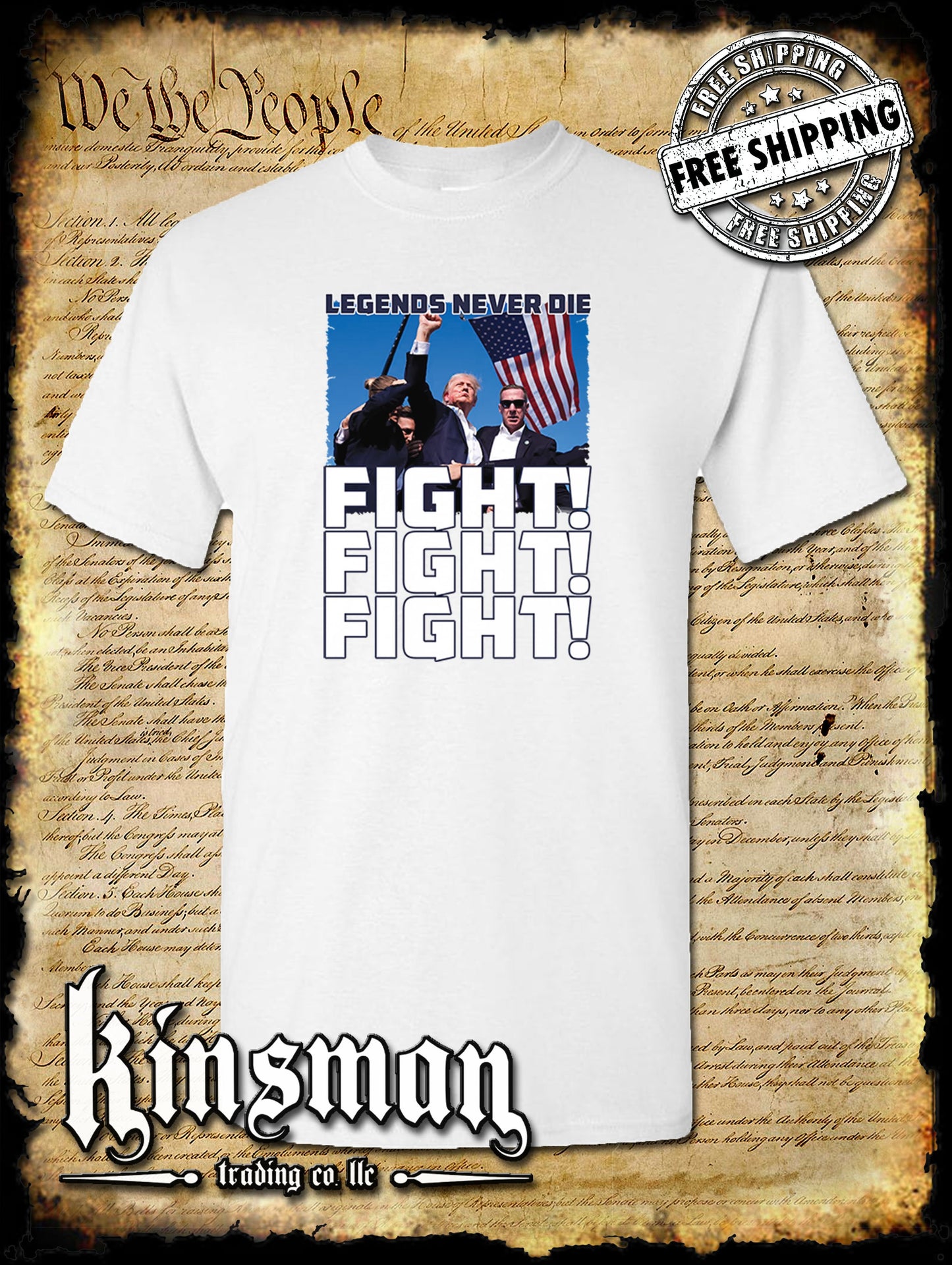 Fight! Fight! Fight! Legends Never Die T-Shirt Trump 2024 MAGA USA
