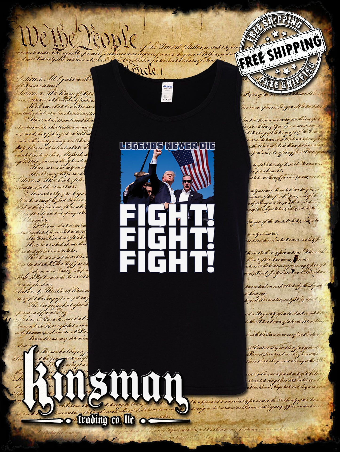 Fight! Fight! Fight! Legends Never Die Tank Top T-Shirt Trump 2024 MAGA USA
