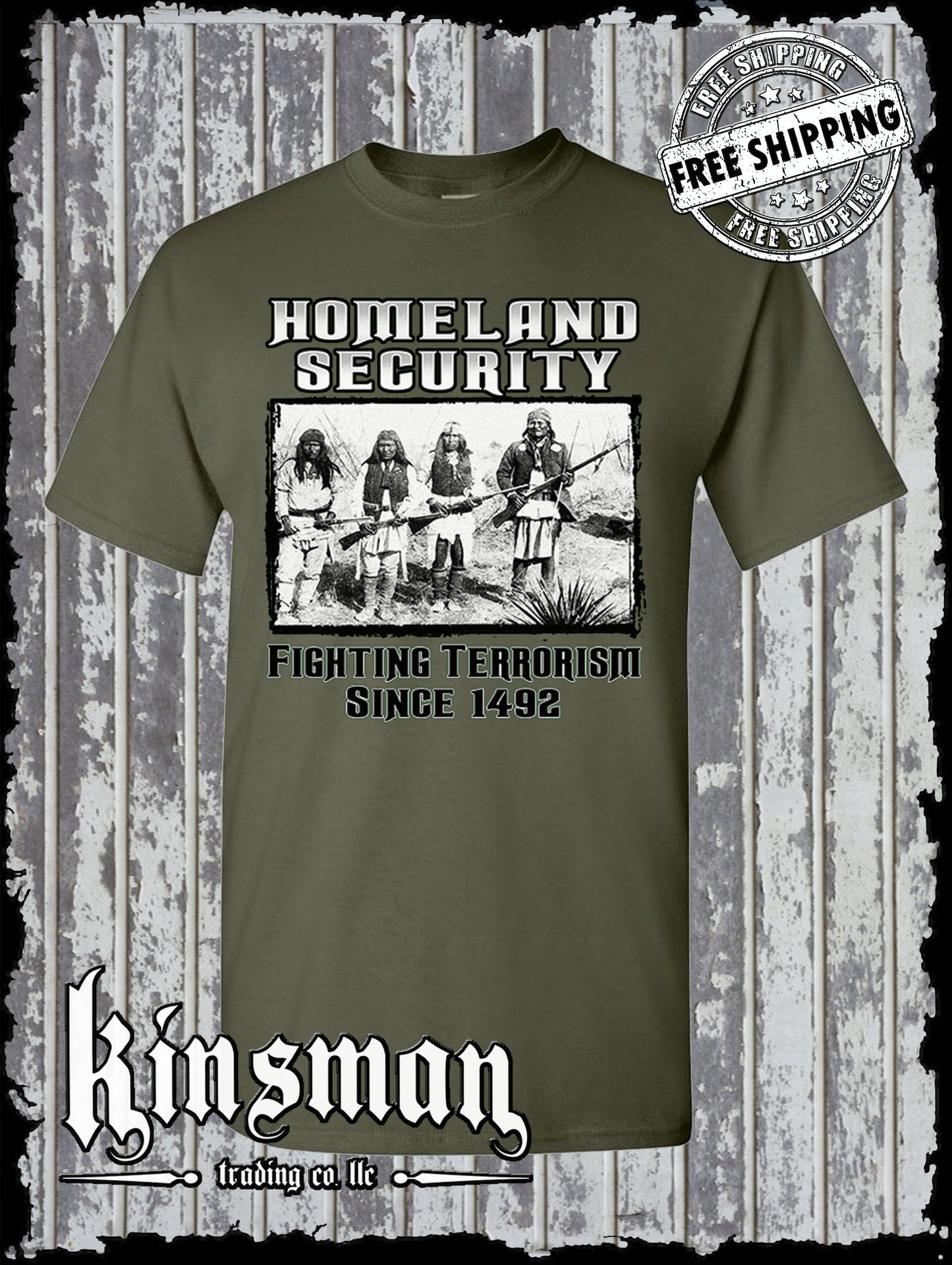 Fighting Terrorism Since 1492 T-Shirt Native American Indian