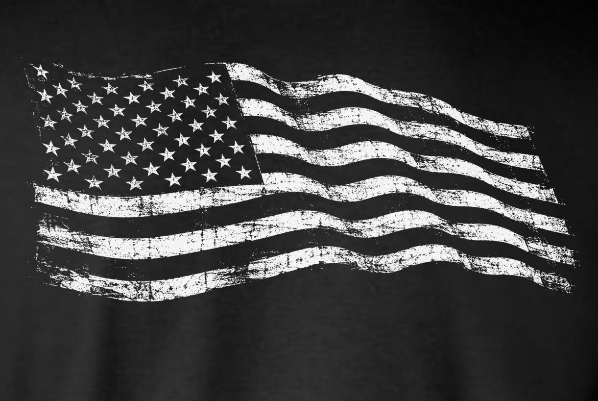 American Flag Hoodie / Sweatshirt Distressed / Weathered Design USA