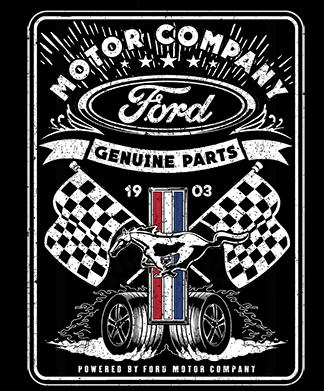 Ford Vintage Style 1903 Racing Flags Hoodie / Official Licensed Mustang F-150 Active