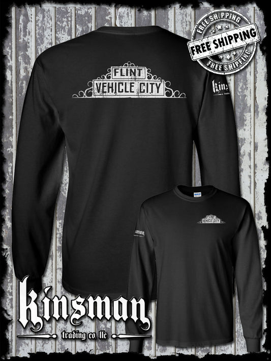 Flint Michigan Vehicle City 2-Sided Long Sleeve T-Shirt