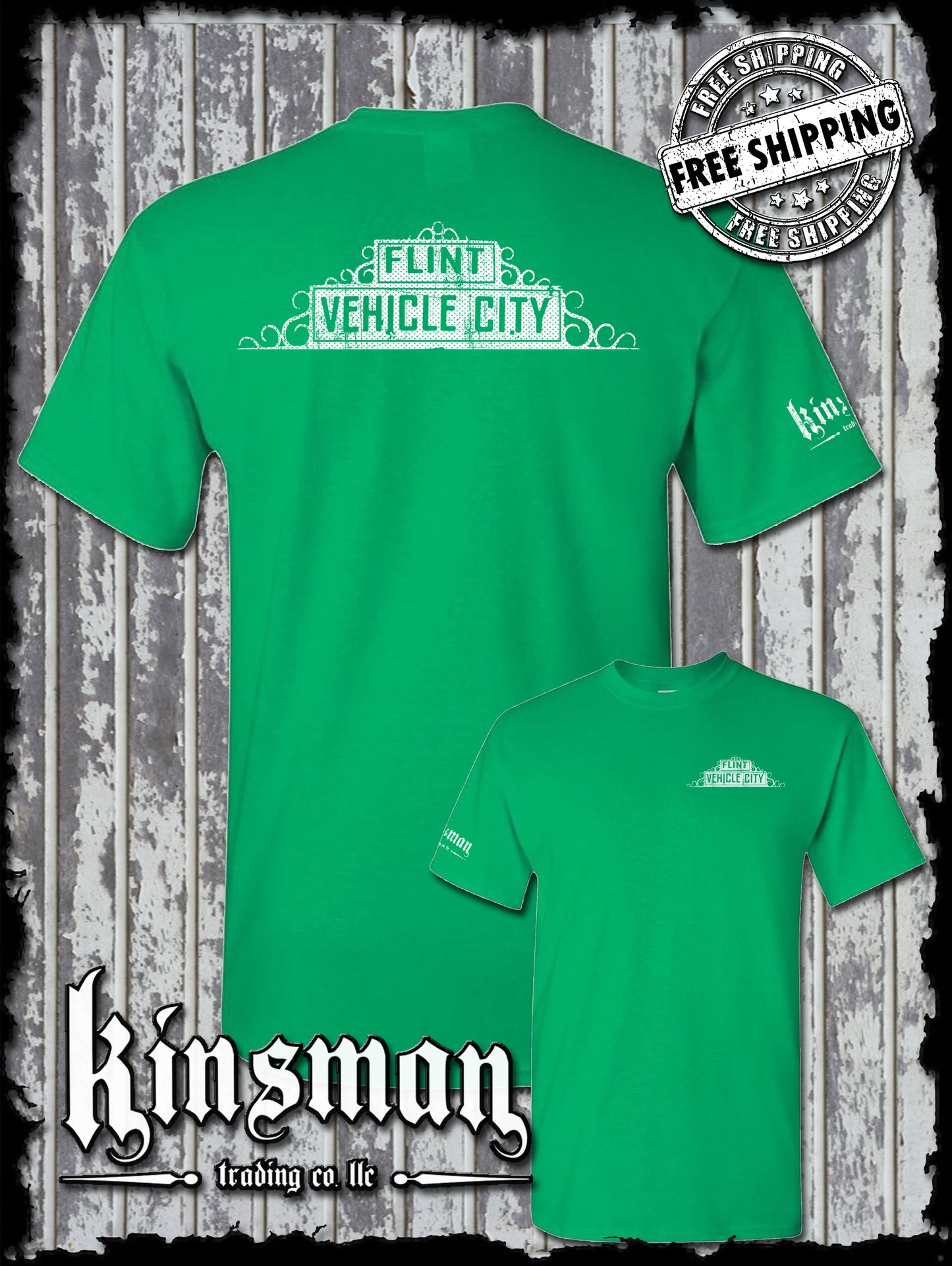 Flint Michigan Vehicle City 2-Sided T-Shirt