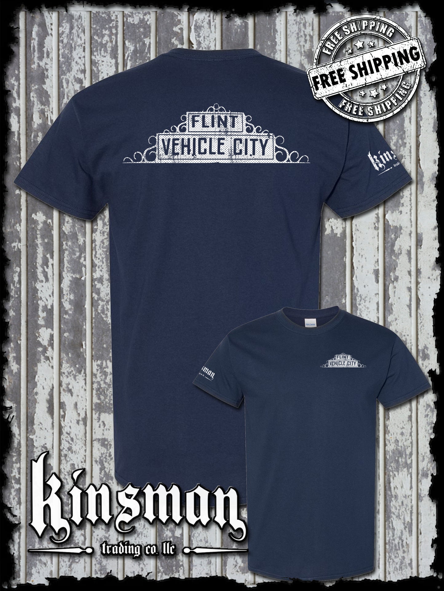 Flint Michigan Vehicle City 2-Sided T-Shirt