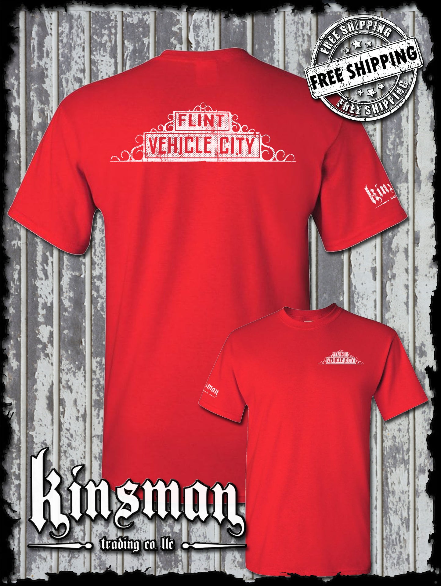 Flint Michigan Vehicle City 2-Sided T-Shirt