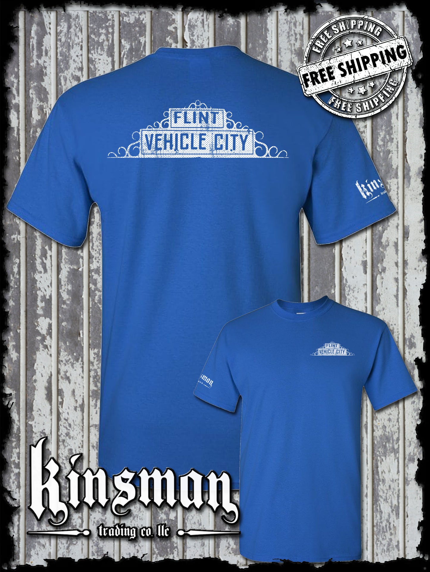 Flint Michigan Vehicle City 2-Sided T-Shirt