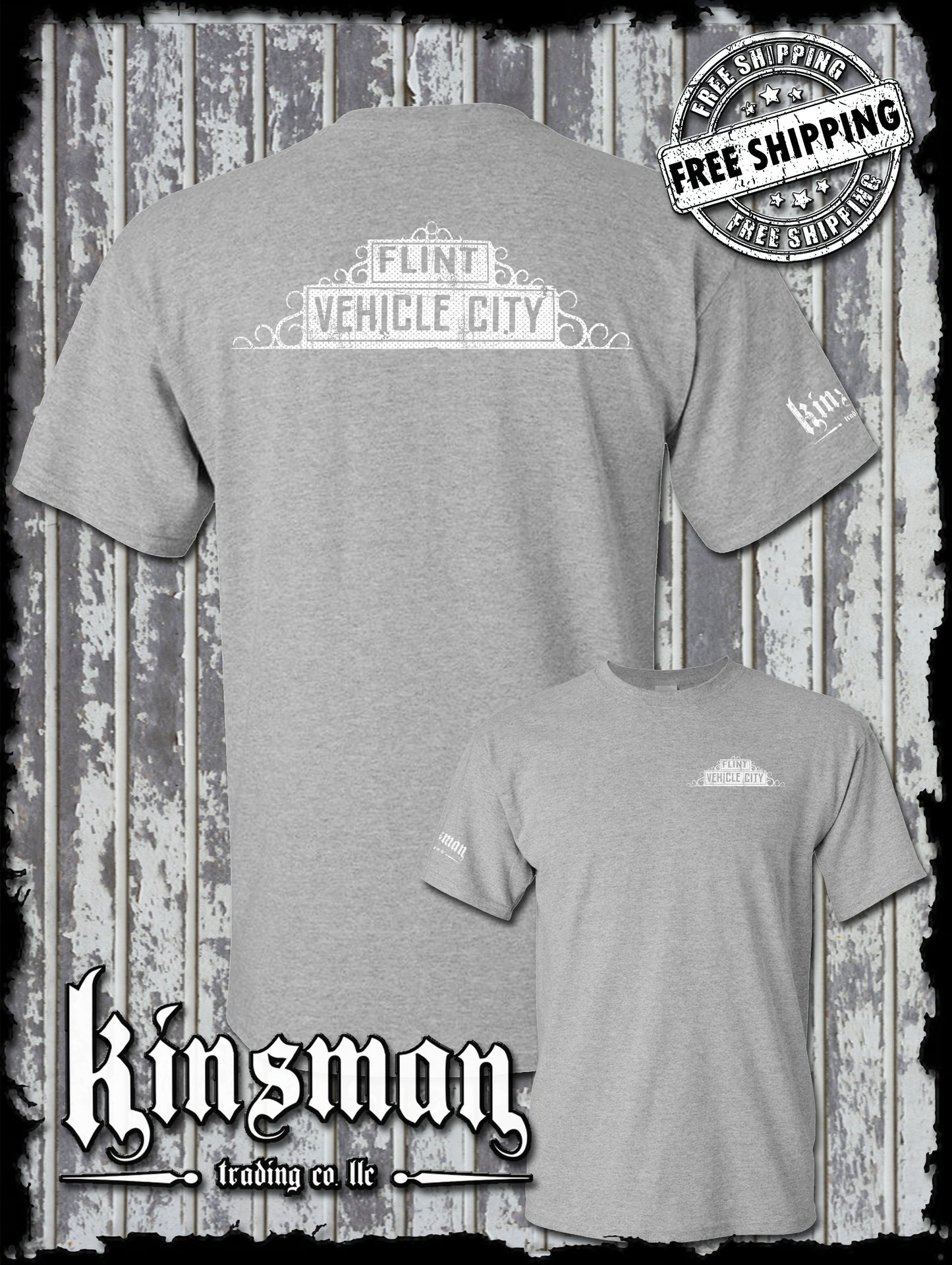 Flint Michigan Vehicle City 2-Sided T-Shirt