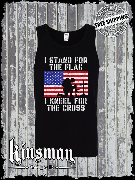 I Stand for the Flag Kneel for the Cross Tank Top T-Shirt US Patriot