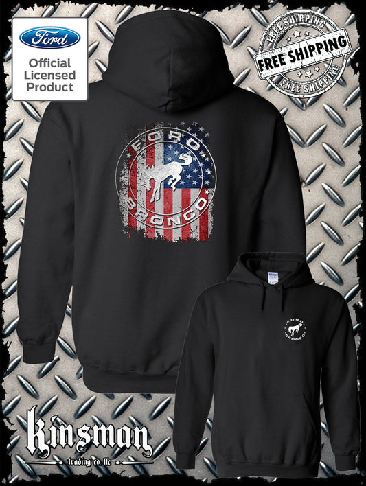 Ford Bronco American Flag 2-Sided Hoodie / Sweatshirt