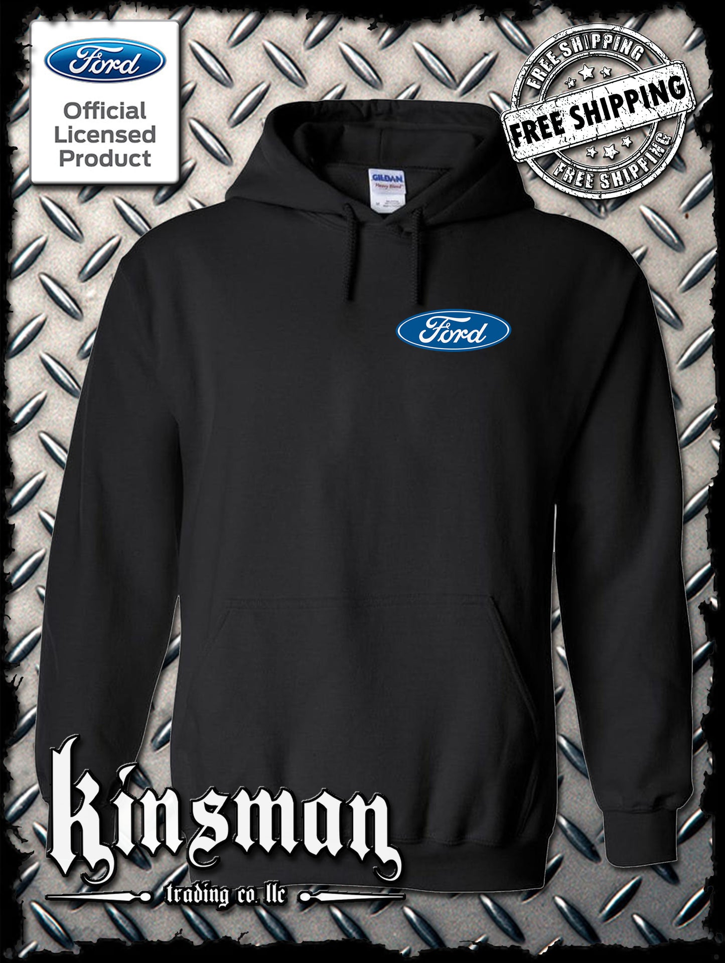 Ford Classic Blue Logo Crest Hoodie / Sweatshirt