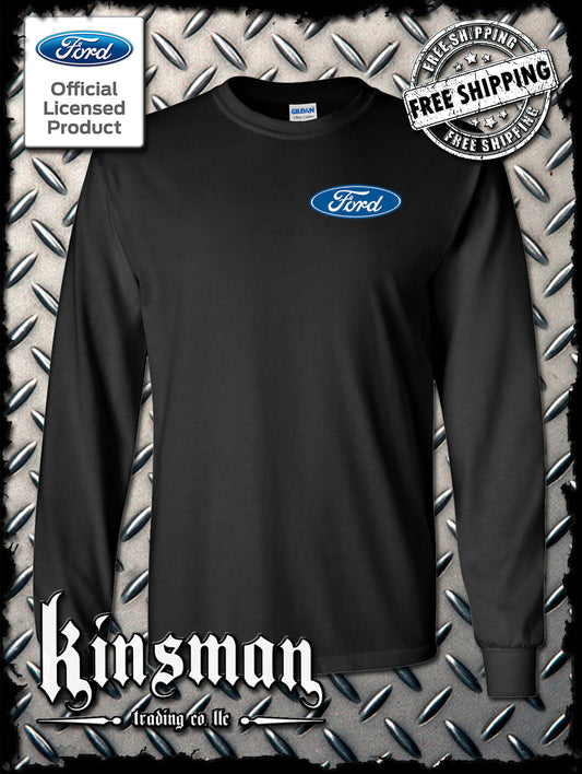 Ford Classic Blue Logo Crest Long Sleeve T-Shirt