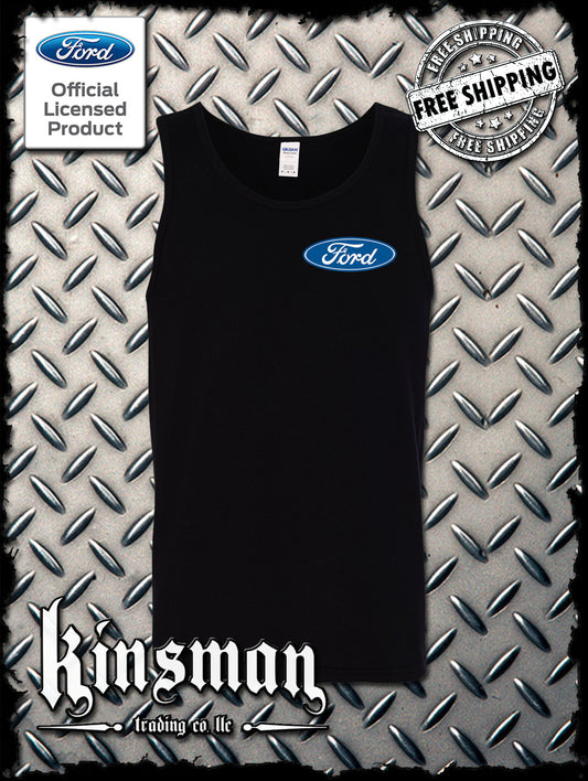 Ford Classic Blue Logo Crest Tank Top T-Shirt